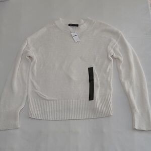 $90 NEW S BANANA REPUBLIC CREAM WHITE OVERSIZED COTTON BLEND SWEATER SMALL NWT